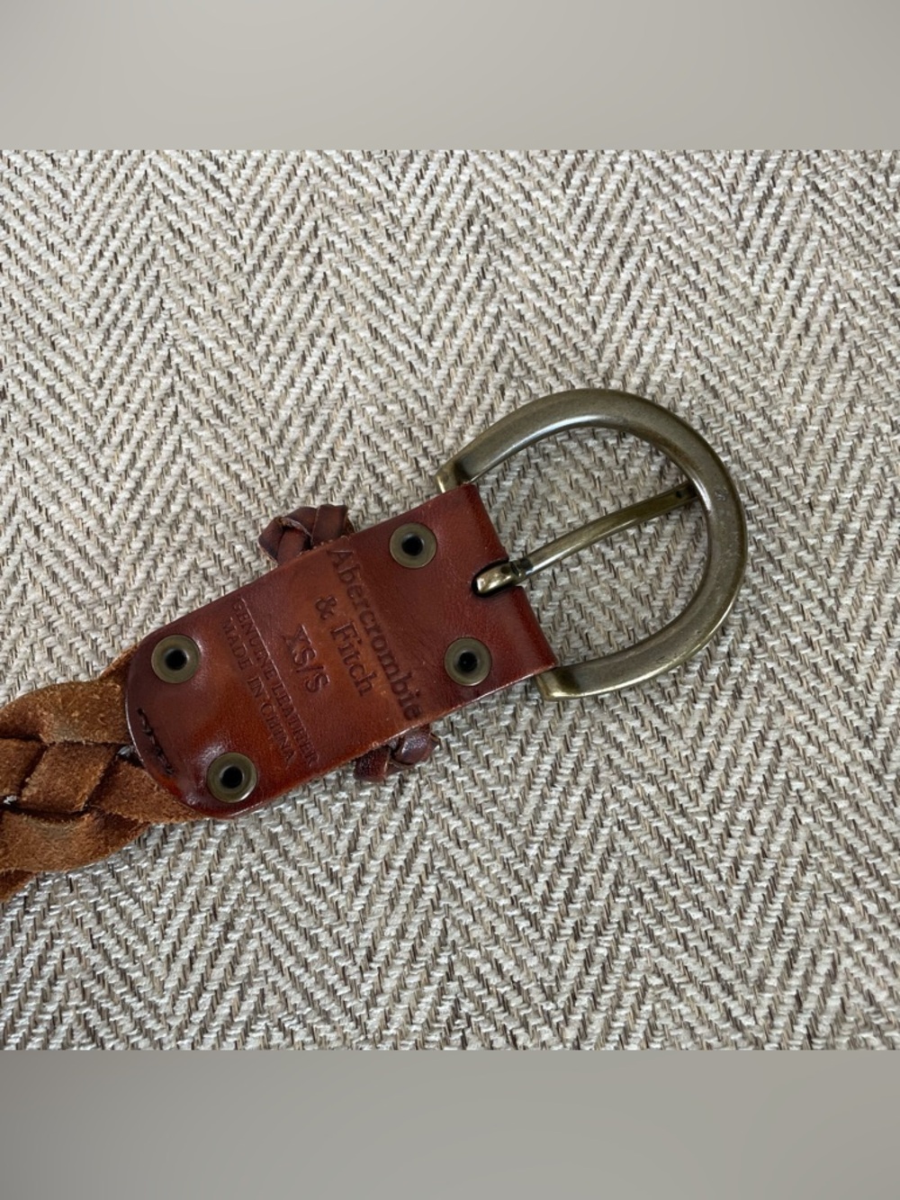 Abercrombie & Fitch Brown Braided Leather Belt XS Small - Picture 2 of 5